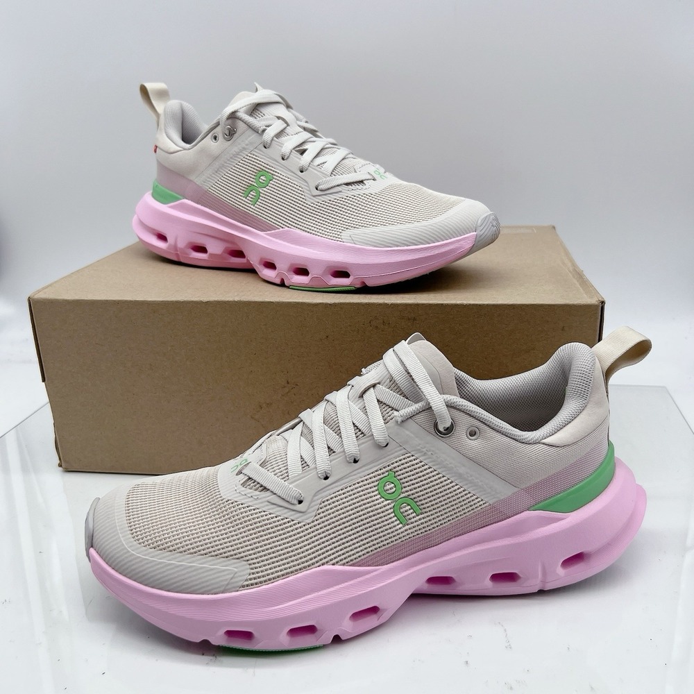 On Running CloudPulse Next Women's Running Shoes Silver Honeydew Pink US 8.5